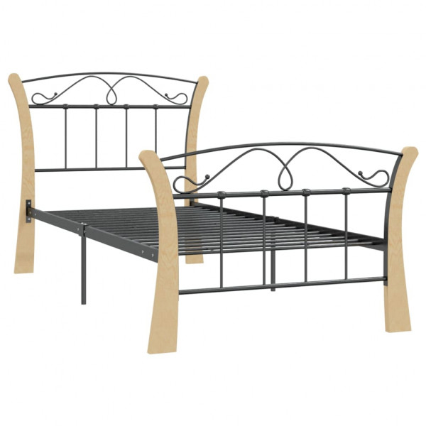 Estructura de cama de metal negra 90x200 cm M 3