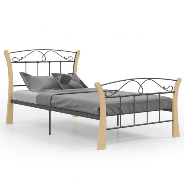 Estrutura de cama 100x200 cm metal preto M 2