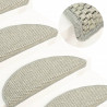 Alfombrilla autoadhesiva escalera sisal 15 uds gris 56x17x3 cm 1