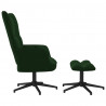 Silla de relajación con taburete terciopelo verde oscuro 4