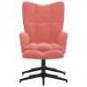 Silla de relajación con reposapiés terciopelo rosa 3