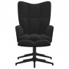 Silla de relajación con reposapiés terciopelo negro 3