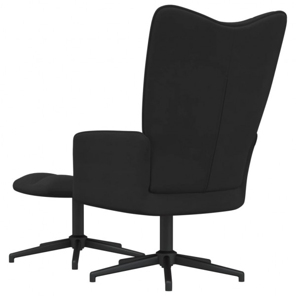 Silla de relajación con reposapiés terciopelo negro M 5