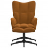 Silla de relajación con reposapiés terciopelo marrón 3