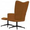 Silla de relajación con reposapiés terciopelo marrón 5