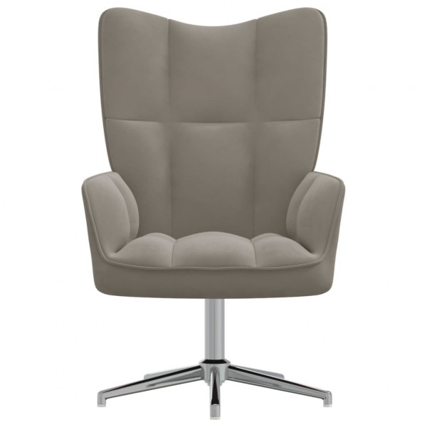 Cadeira de descanso veludo cinzento-claro M 3