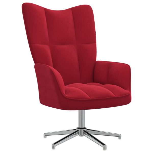 Sillón de relax de terciopelo rojo vino tinto D