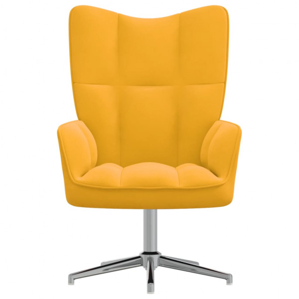Sillón de relax de terciopelo amarillo mostaza M 3