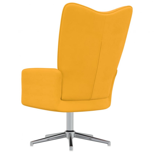 Sillón de relax de terciopelo amarillo mostaza M 4