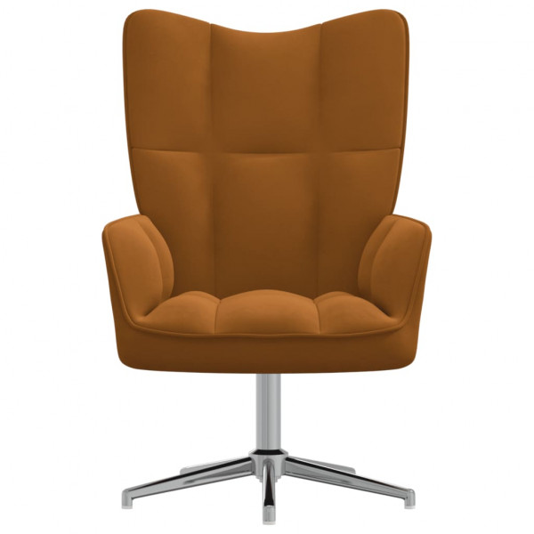 Sillón de relax de terciopelo marrón M 3