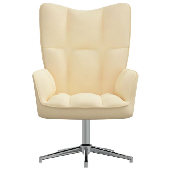 Sillón de relax de terciopelo blanco crema M 3