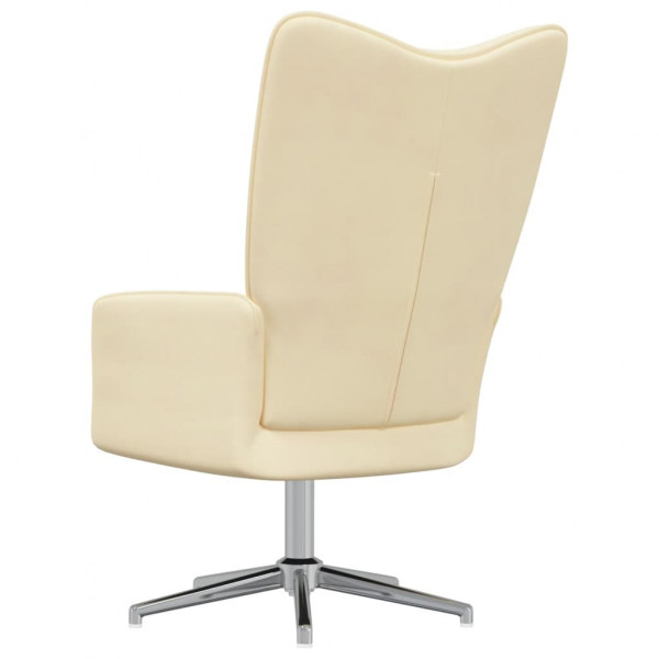 Sillón de relax de terciopelo blanco crema M 4