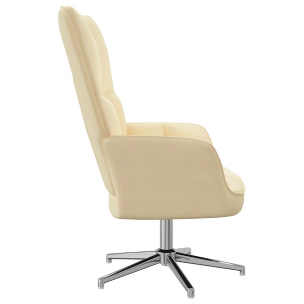 Sillón de relax de terciopelo blanco crema M 5