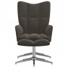 Silla de relajación con taburete terciopelo gris oscuro 3