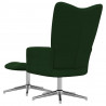Silla de relajación con taburete terciopelo verde oscuro 5