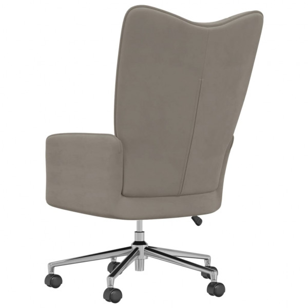 Silla de relajación de terciopelo gris claro M 5