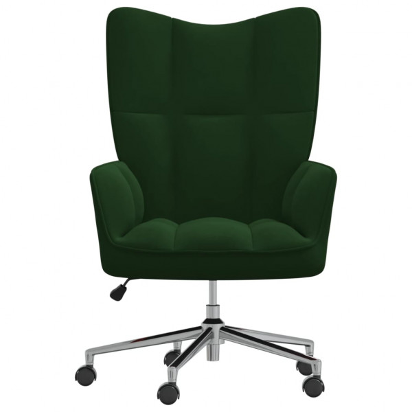 Silla de relajación de terciopelo verde oscuro M 2