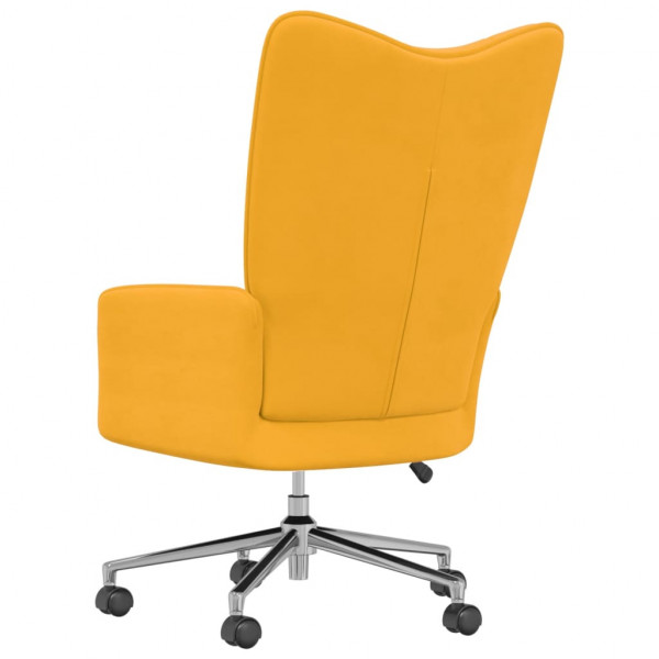 Silla de relajación de terciopelo amarillo mostaza M 4