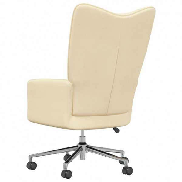 Silla de relajación de terciopelo blanco crema M 5