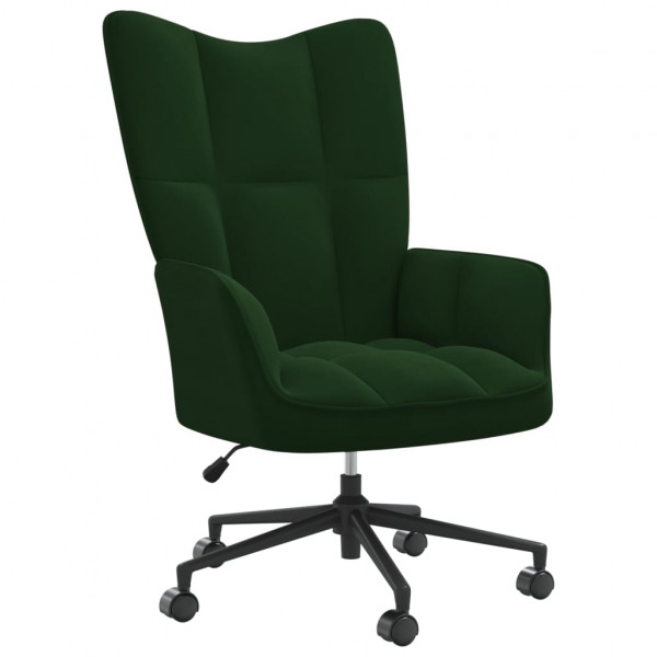 Silla de relajación de terciopelo verde oscuro D