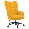 Silla de relajación de terciopelo amarillo mostaza 1