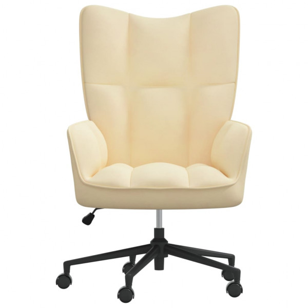 Silla de relajación de terciopelo blanco crema M 3