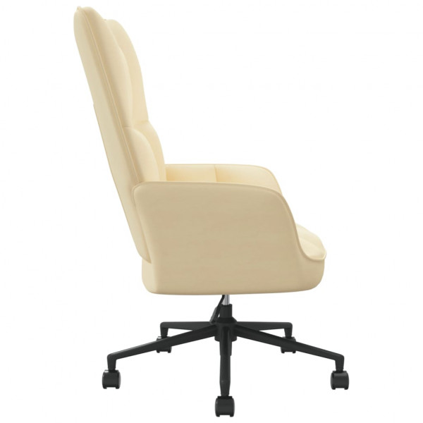 Silla de relajación de terciopelo blanco crema M 4