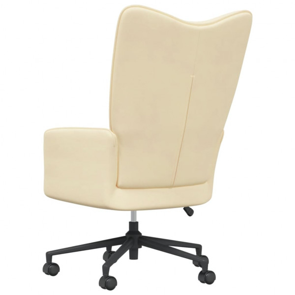 Silla de relajación de terciopelo blanco crema M 5
