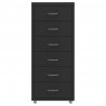 Armario archivador móvil metal negro 28x41x69 cm 2