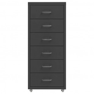 Armario archivador móvil metal antracita 28x41x69 cm H