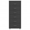 Armario archivador móvil metal antracita 28x41x69 cm 2
