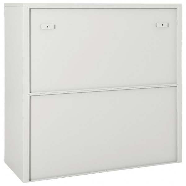 Armario con puerta corredera gris claro acero 90x40x90 cm M 4