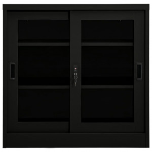 Armário com porta deslizante aço 90x40x90 cm preto H