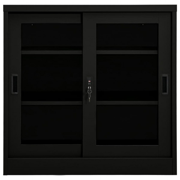 Armário com porta deslizante aço 90x40x90 cm preto M 2