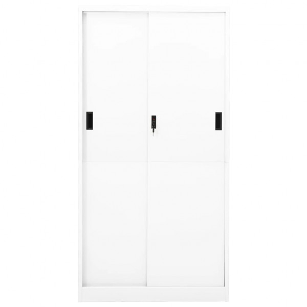 Armário escritório c/ porta deslizante 90x40x180 cm aço branco M 4