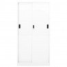 Armario de oficina puerta corredera acero blanco 90x40x180 cm 4