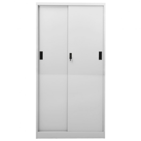 Armario oficina puerta corredera acero gris claro 90x40x180 cm M 4