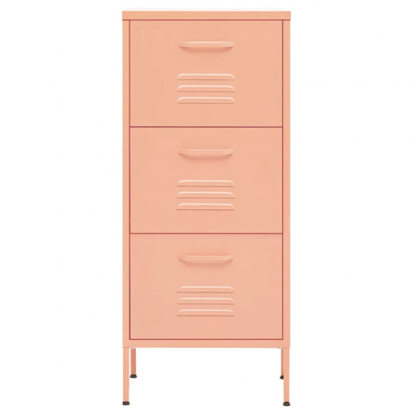 Armario de almacenamiento acero rosa 42.5x35x101.5 cm M 3