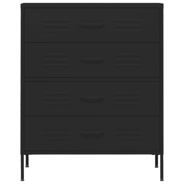 Armario de cajones de acero negro 80x35x101.5 cm M 3