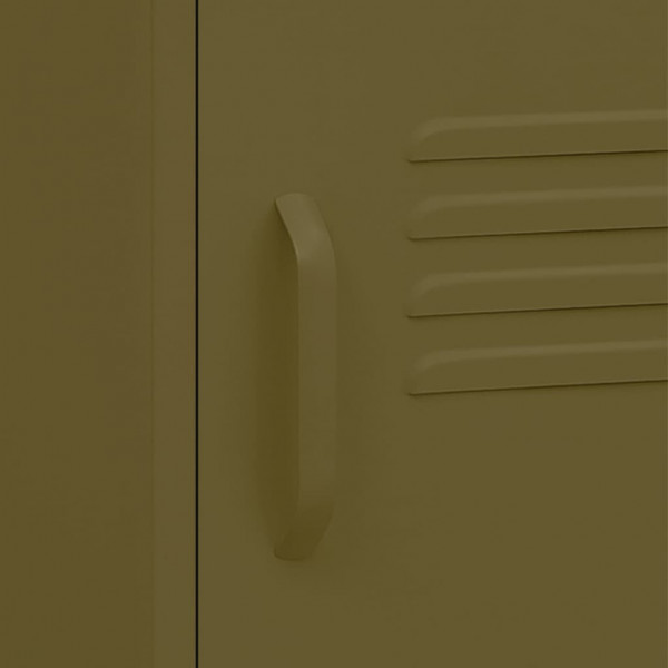 Mesita de noche acero verde oliva 35x35x51 cm M 3