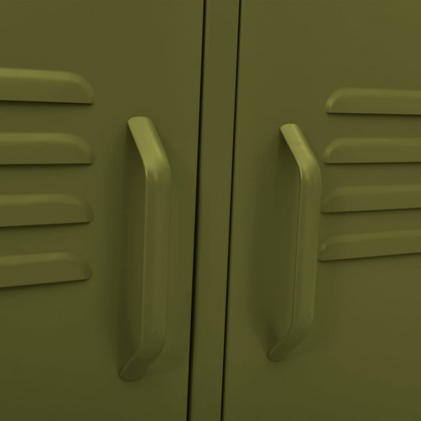 Móvel de TV aço 105x35x50 cm verde-azeitona M 4