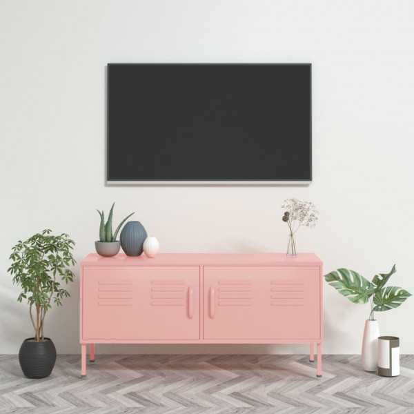 Móvel de TV aço 105x35x50 cm rosa M 4