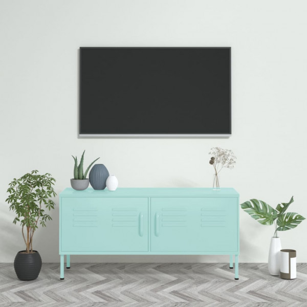 Mueble para TV de acero verde menta 105x35x50 cm D