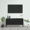 Mueble para TV de acero negro 105x35x50 cm 1
