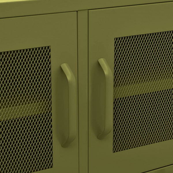 Mueble de TV verde oliva 105x35x50 cm acero M 3