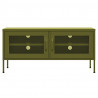 Mueble de TV verde oliva 105x35x50 cm acero 4