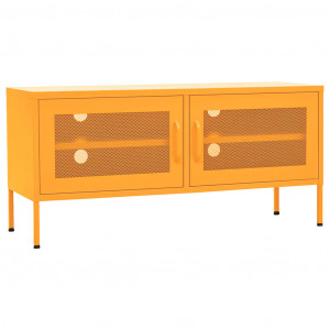 Mueble para TV de acero amarillo mostaza 105x35x50 cm H