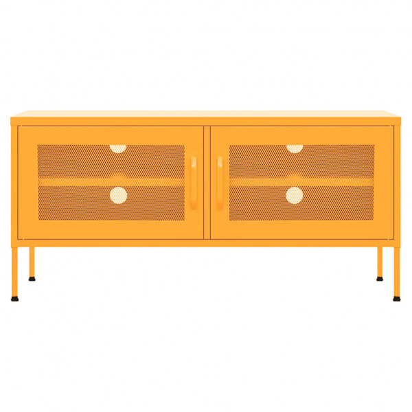Mueble para TV de acero amarillo mostaza 105x35x50 cm M 4