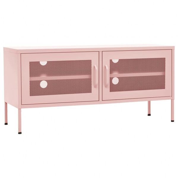 Mueble para TV de acero rosa 105x35x50 cm M 2