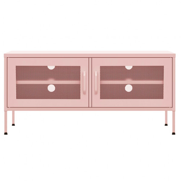 Mueble para TV de acero rosa 105x35x50 cm M 4
